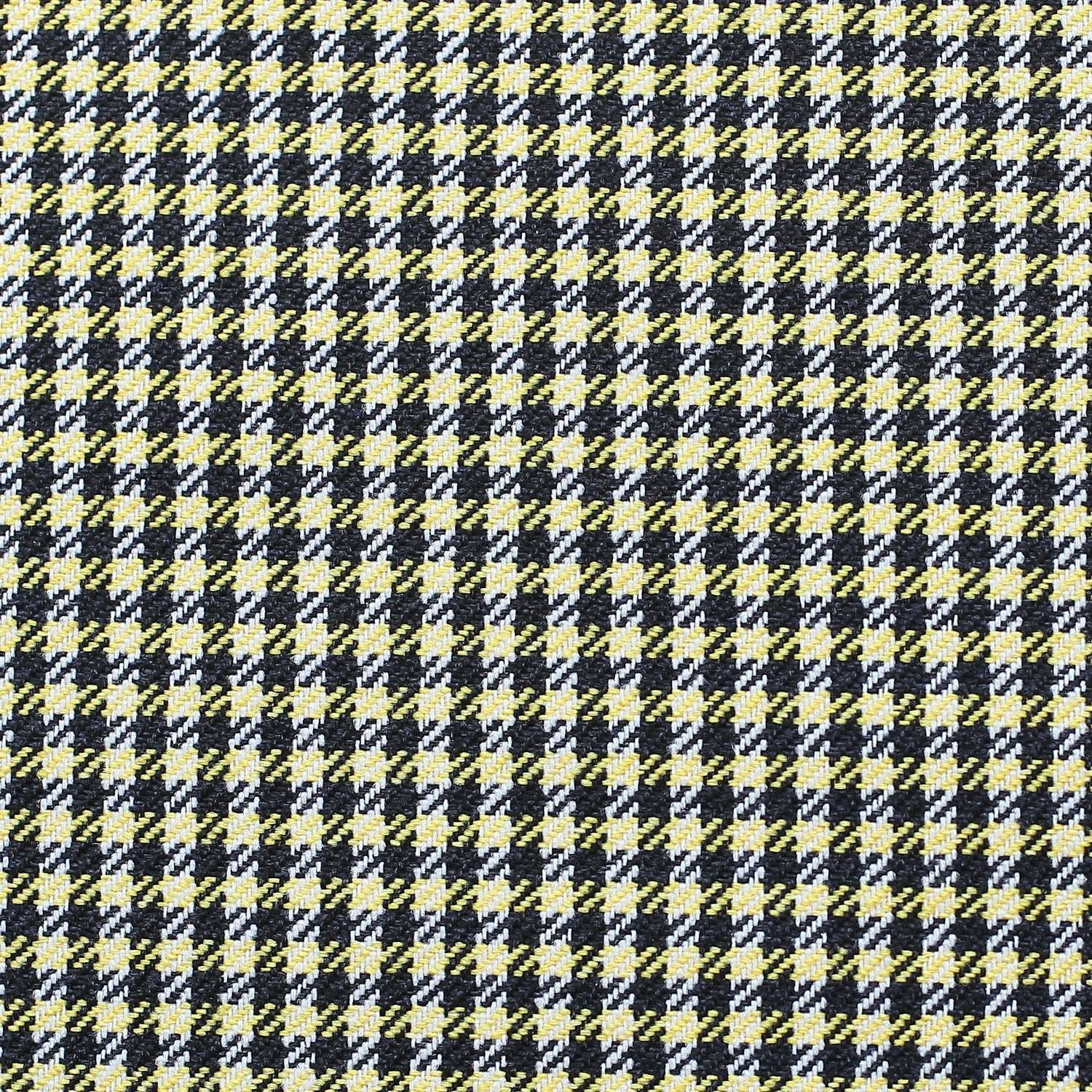 12" X 20" Yellow Houndstooth Zippered Handmade Polyester Lumbar Pillow Cover - Minihomy