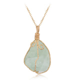 Natural stone pendant irregular crystal rough necklace