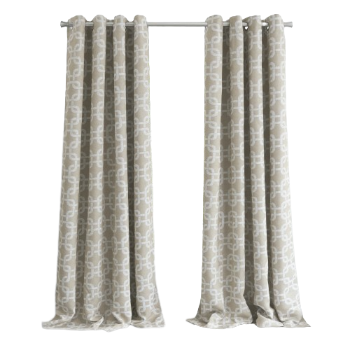 84” Sand Interlock Pattern Window Curtain Panel - Minihomy