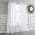 84” White Trellis Pattern Embroidered Window Curtain Panel - Minihomy