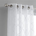 84” White Trellis Pattern Embroidered Window Curtain Panel - Minihomy