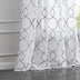 84” Silver Trellis Pattern Embroidered Window Curtain Panel - Minihomy