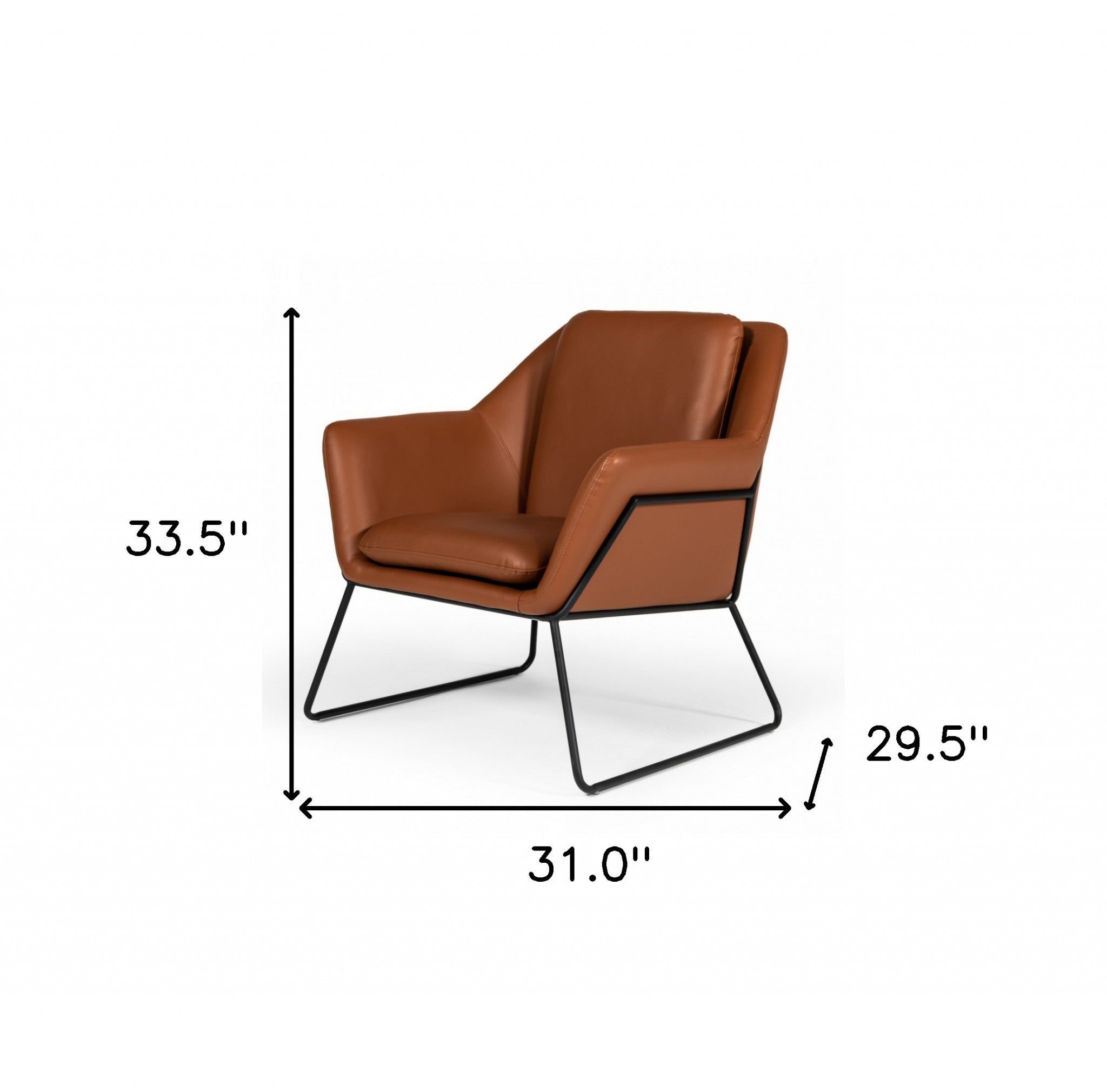 Industrial Brown Eco Leather And Black Metal Chair - Minihomy