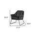 Industrial Grey Faux Leather And Black Accent Chair - Minihomy