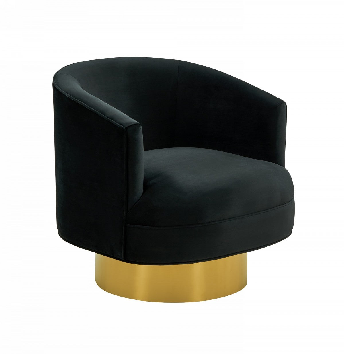 Modern Black and Gold Velvet Accent Chair - Minihomy