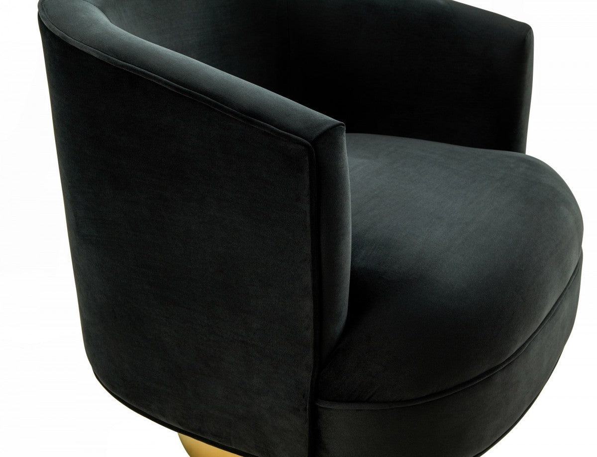 Modern Black and Gold Velvet Accent Chair - Minihomy