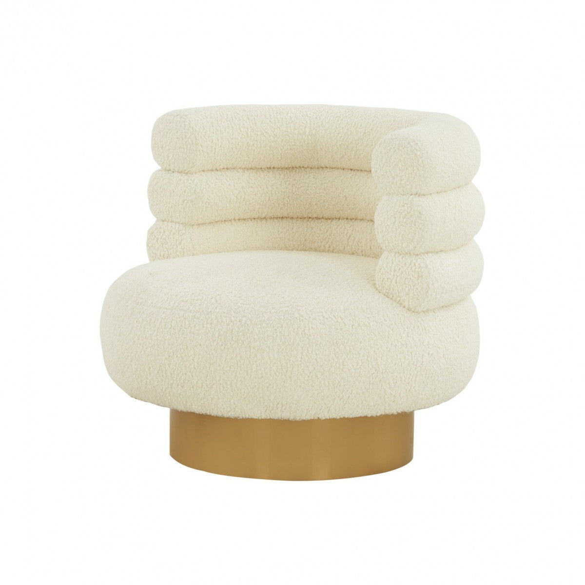 Modern Cream Fabric And Gold Accent Chair - Minihomy