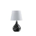 12" Black Table Lamp With White Globe Shade - Minihomy