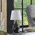 12" Black Table Lamp With White Globe Shade - Minihomy