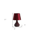 11" Red Table Lamp With Burgundy Globe Shade - Minihomy