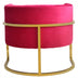 Glam Pink and Gold Channel Tufted Velvet Accent Chair - Minihomy