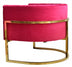 Glam Pink and Gold Channel Tufted Velvet Accent Chair - Minihomy