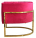 Glam Pink and Gold Channel Tufted Velvet Accent Chair - Minihomy