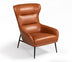 Industrial Orange Leather And Metal Lounge Chair - Minihomy