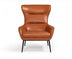 Industrial Orange Leather And Metal Lounge Chair - Minihomy