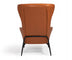 Industrial Orange Leather And Metal Lounge Chair - Minihomy