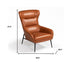 Industrial Orange Leather And Metal Lounge Chair - Minihomy