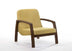 31" Gold and Walnut Retro Modern Wood Armchair - Minihomy