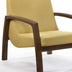 31" Gold and Walnut Retro Modern Wood Armchair - Minihomy