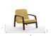 31" Gold and Walnut Retro Modern Wood Armchair - Minihomy