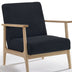 31" Black and Natural Oak Low Seat Modern Armchair - Minihomy