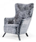 Mid Century Glam Grey Faux Fur Accent Chair - Minihomy