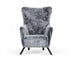 Mid Century Glam Grey Faux Fur Accent Chair - Minihomy