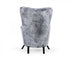 Mid Century Glam Grey Faux Fur Accent Chair - Minihomy