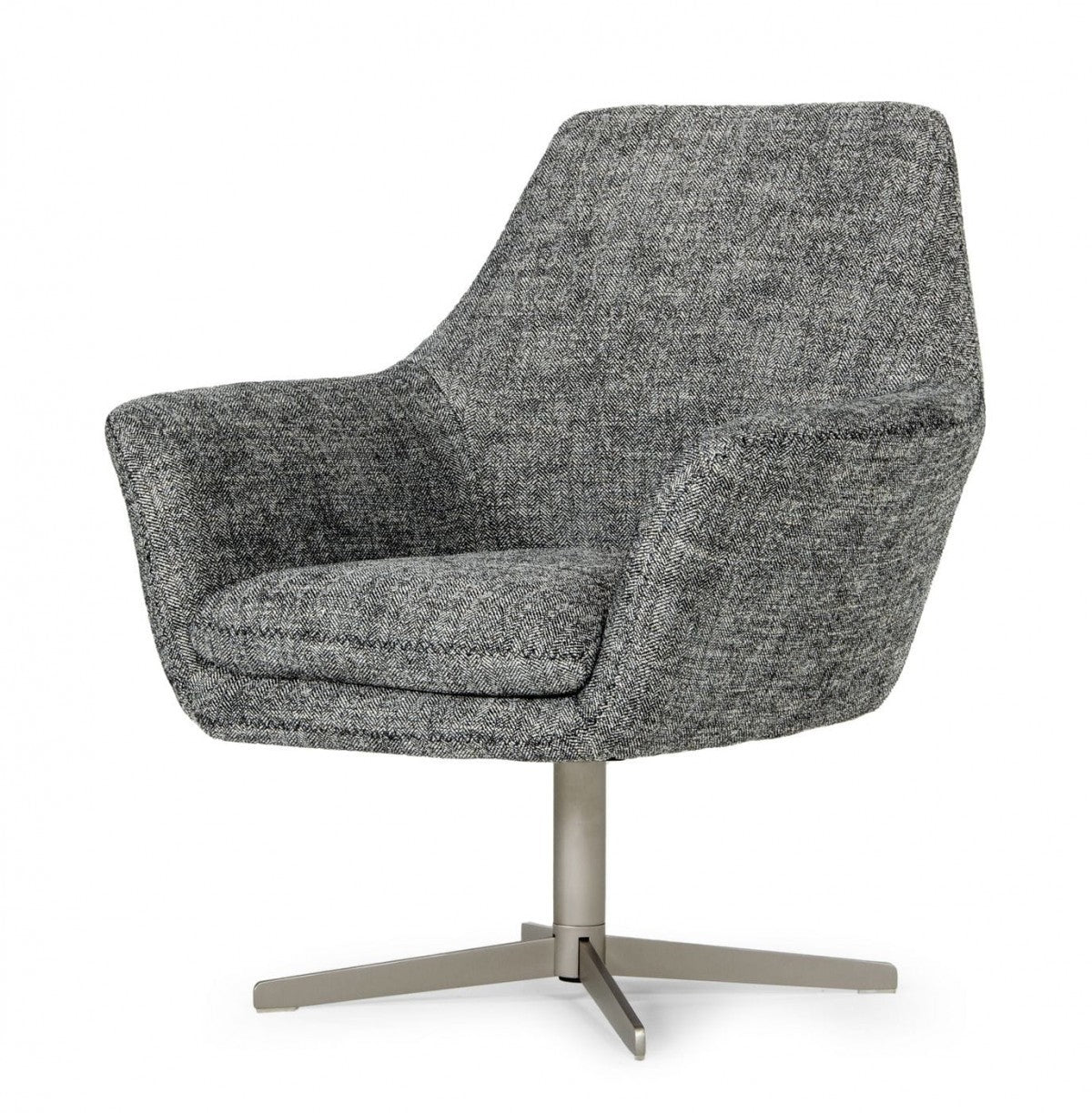 Industrial Dark Grey Chair With Metal Swivel - Minihomy