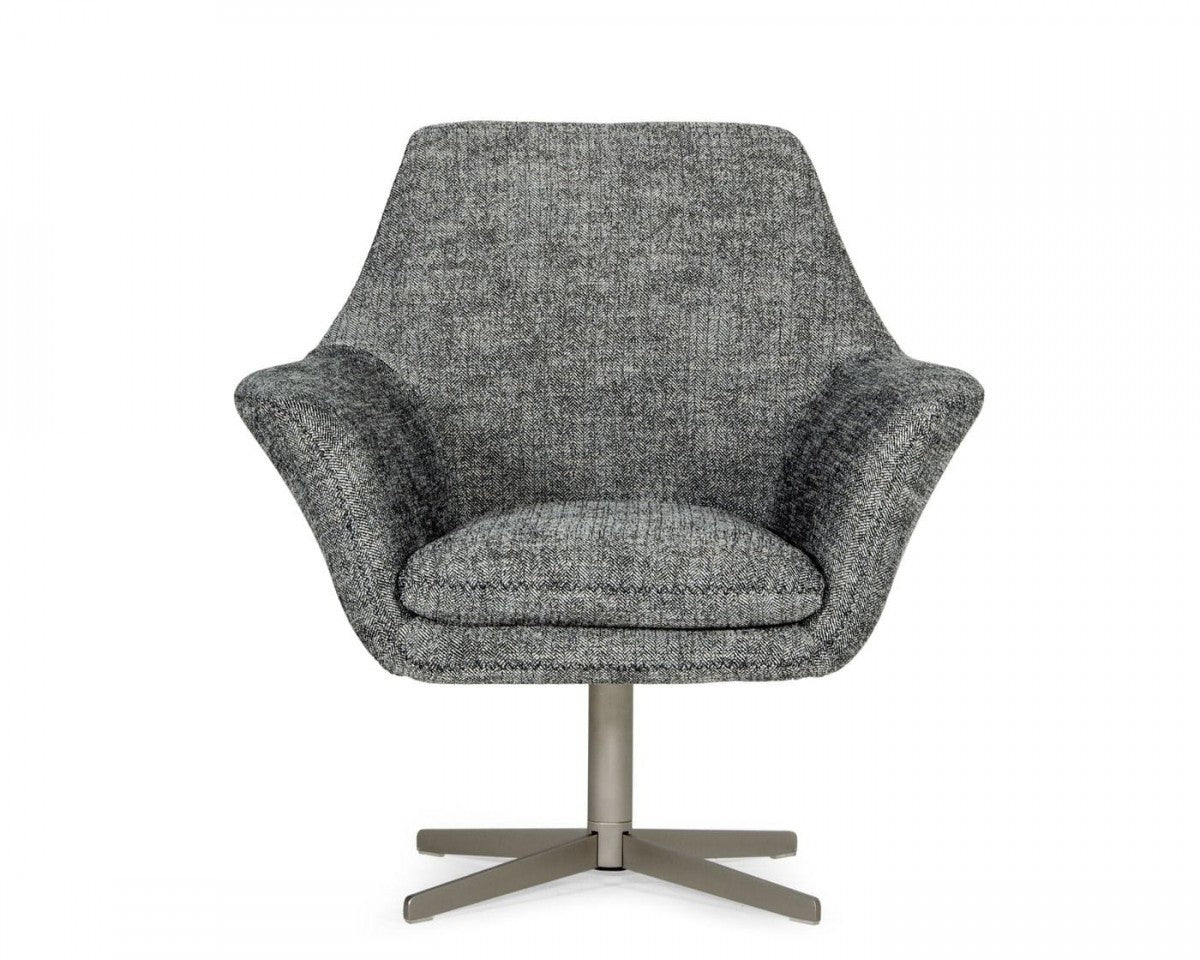 Industrial Dark Grey Chair With Metal Swivel - Minihomy