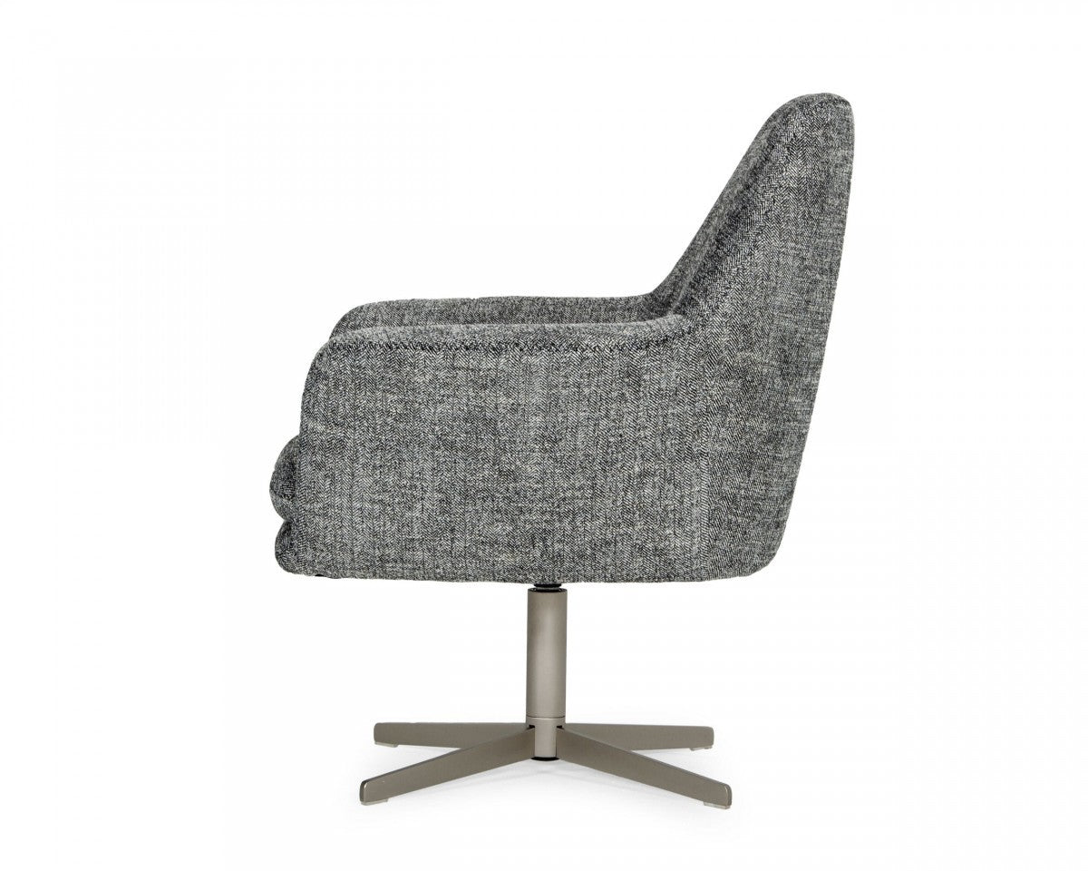 Industrial Dark Grey Chair With Metal Swivel - Minihomy