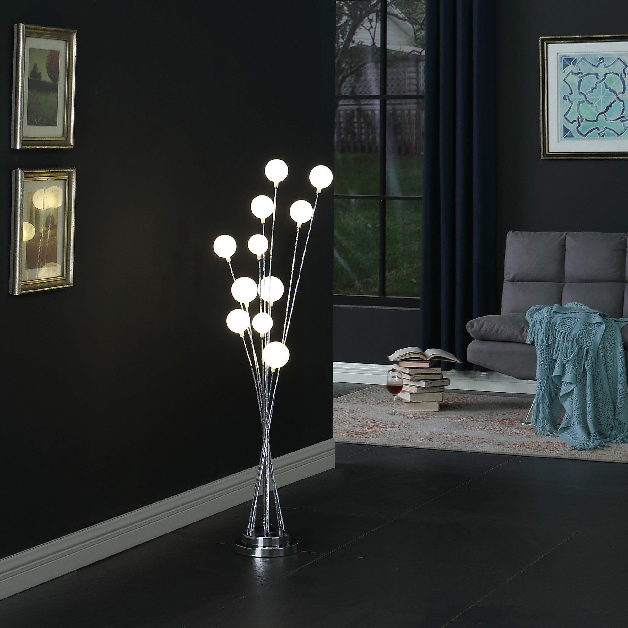 46" Chrome Multi Light LED Novelty Floor Lamp - Minihomy