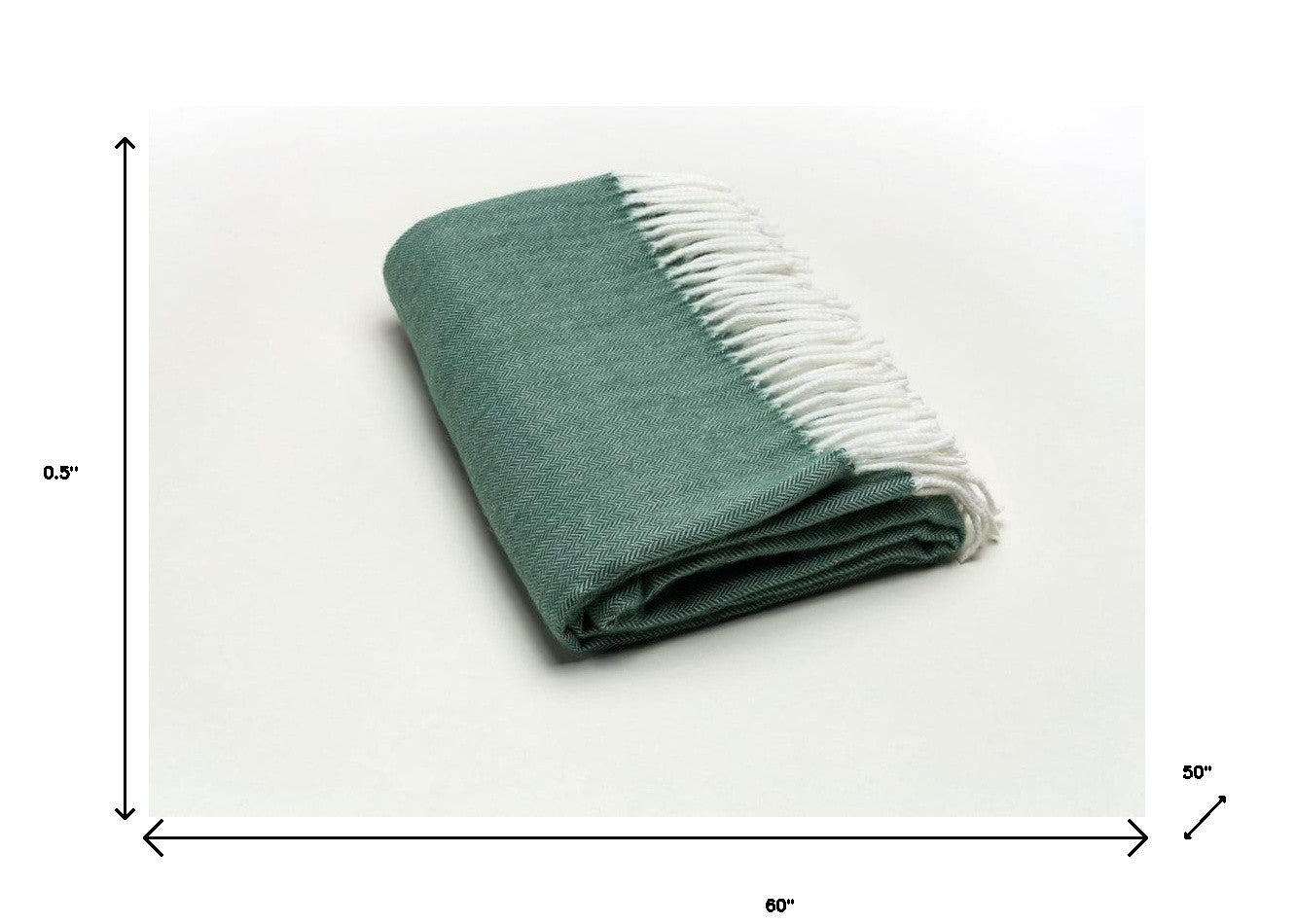 Moss Green Soft Acrylic Herringbone Throw Blanket - Minihomy