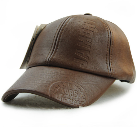 Autumn Winter Hats Outdoor  Leather Baseball Caps