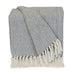 Handloomed Light Gray Cotton Throw Blanket with Tassels - Minihomy