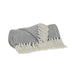 Handloomed Light Gray Cotton Throw Blanket with Tassels - Minihomy