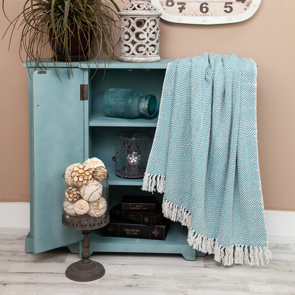 Handloomed Light Gray Cotton Throw Blanket with Tassels - Minihomy