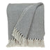 Handloomed Dark Gray Cotton Throw Blanket with Tassels - Minihomy