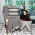 Boho Black and Beige Woven Diamond Pattern Throw with Tassels - Minihomy