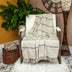 Classic Beige Woven Handloom Throw Blanket with Tassels - Minihomy