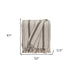 Beige and Taupe Woven Handloom Throw Blanket with Tassels - Minihomy