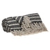 Black and Beige Striped Woven Handloom Throw Blanket - Minihomy