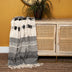 Boho Beige and Black Handloom Weave Throw with Decorative Tassels - Minihomy