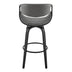 26" Grey Faux Leather and Black Wood Retro Chic Counter Stool - Minihomy