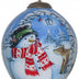 Adorable Snowman and Deer Hand Painted Mouth Blown Glass Ornament - Minihomy