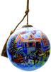 Christmas Home and Horse Carriage Hand Painted Mouth Blown Glass Ornament - Minihomy