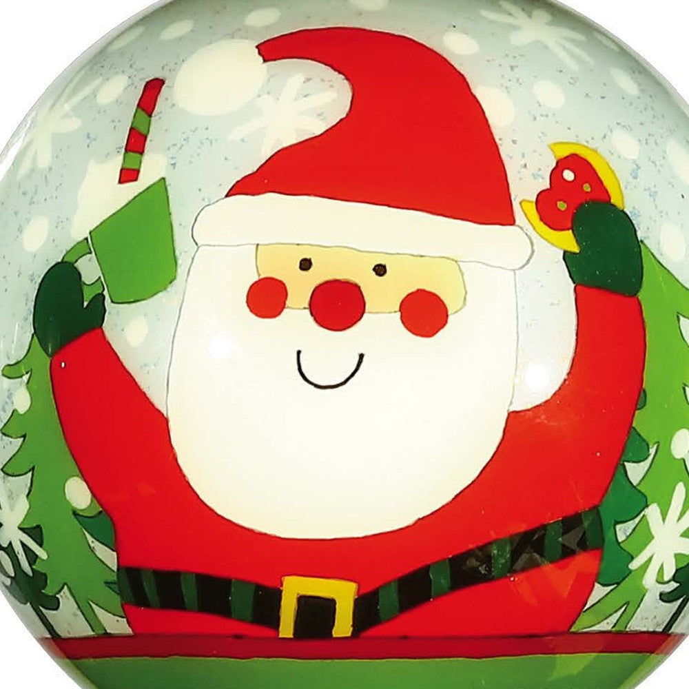 Festive Glitter Santa Hand Painted Mouth Blown Glass Ornament - Minihomy