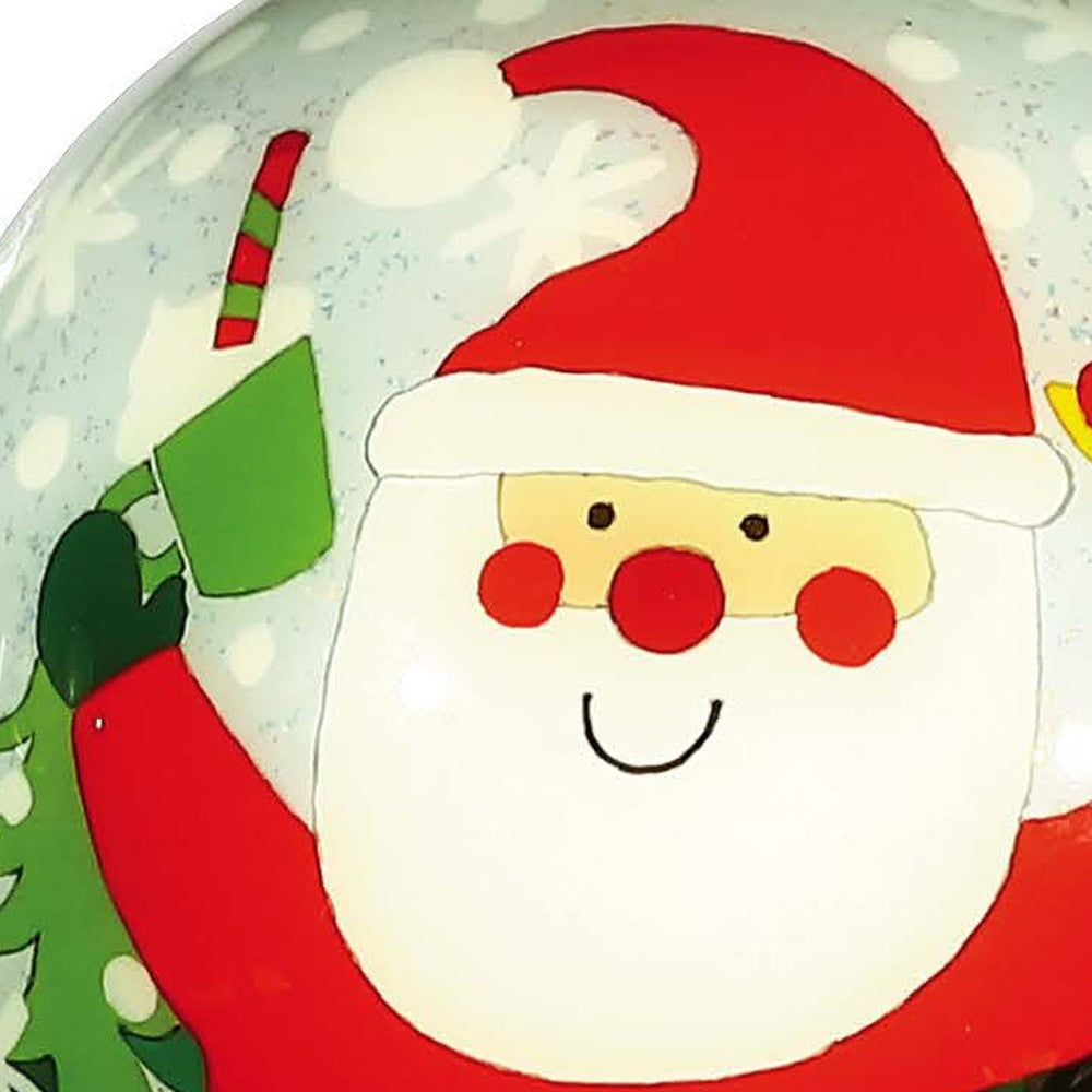 Festive Glitter Santa Hand Painted Mouth Blown Glass Ornament - Minihomy