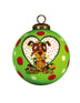 Charming Dog in a Heart Hand Painted Mouth Blown Glass Ornament - Minihomy