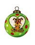 Charming Dog in a Heart Hand Painted Mouth Blown Glass Ornament - Minihomy